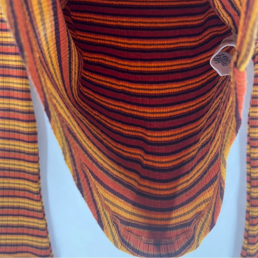 FREE PEOPLE Cape Cod‎ Thermal Striped Ribbed Cowl Neck Size M